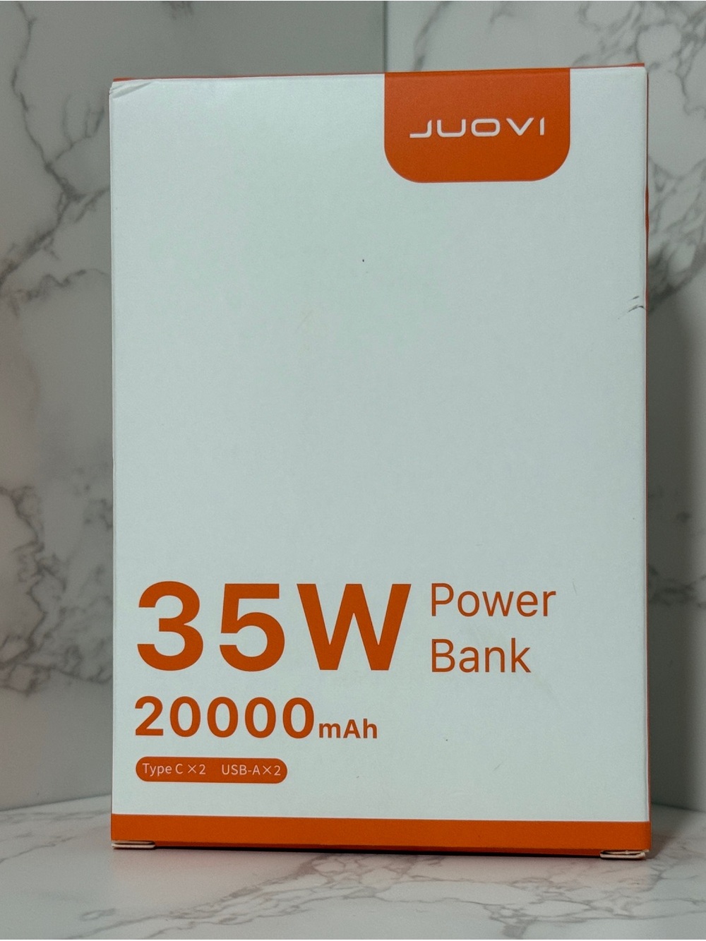 JUOVI 35W 20000mAh Power Bank Fast Charger USB-C USB-A Portable Charger - Black